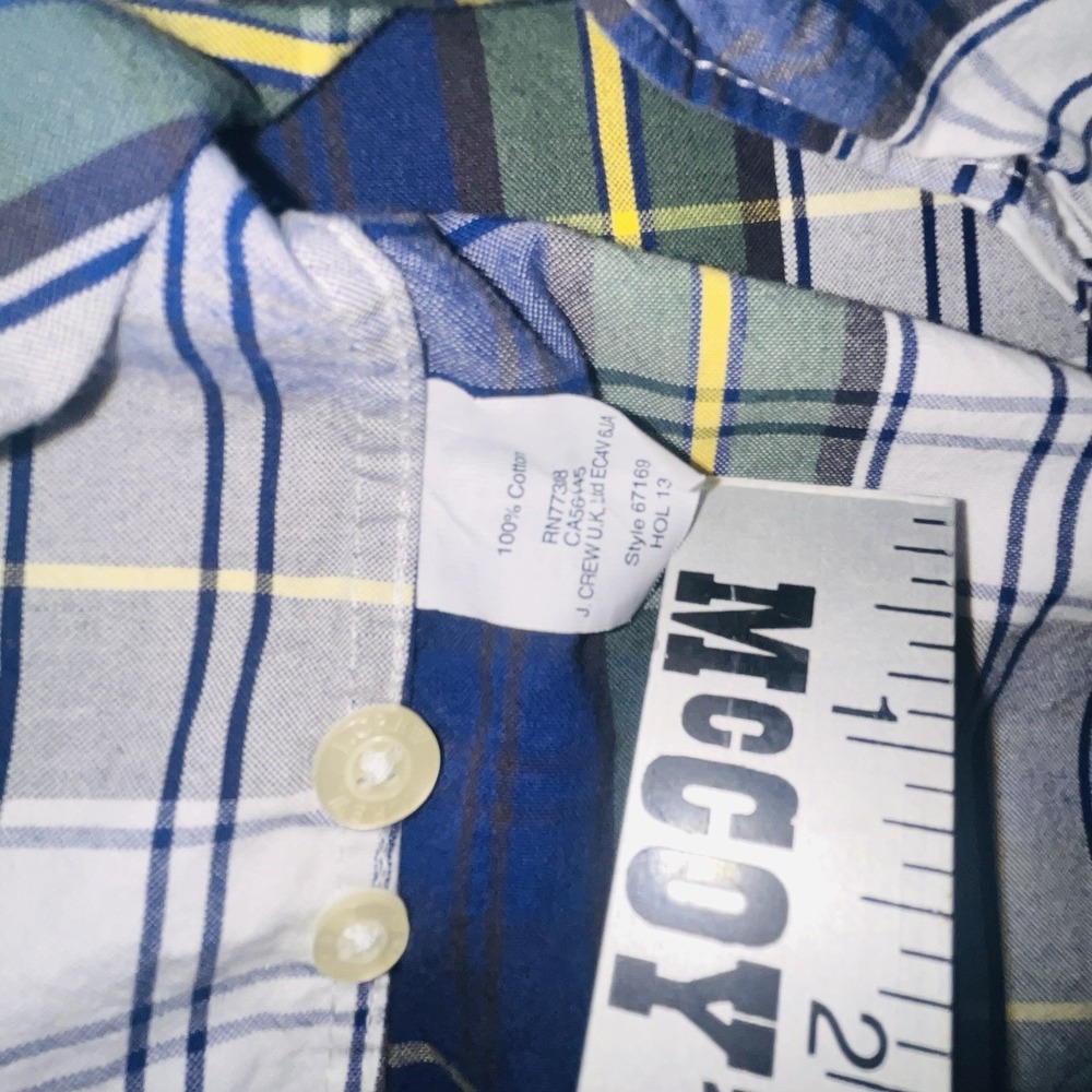 Men's XL J.Crew Sunwashed Oxford Long Sleeve Button Up Plaid Shirt 100% Cotton - Picture 9 of 10